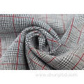 Red Checkered Jacquard Fabric In Black And White